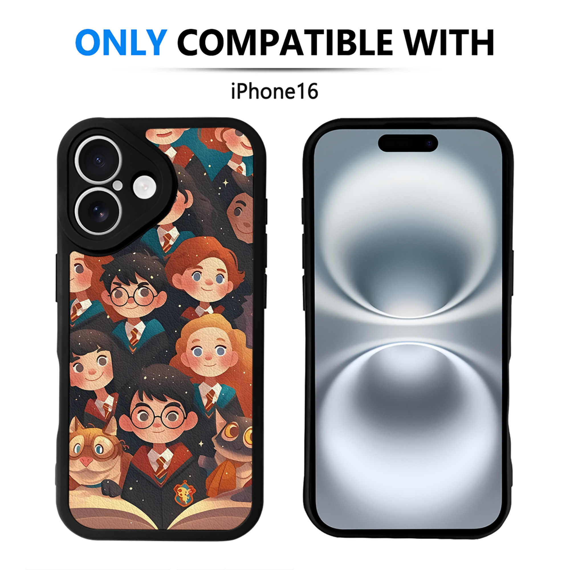 （画像用） Harry Potter ハリー・ポッターシリーズ 【iPhone 16シリーズ対応】シリコンスマホケース（レザー調） 材質：シリコン